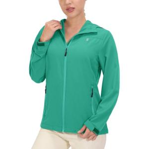 Little Donkey Andy Women’s Sun Protection Hoodie Jackets Long Sleeve UPF50+ Shirts Hiking Travel Camp Air Holes Full Zip(Emerald)