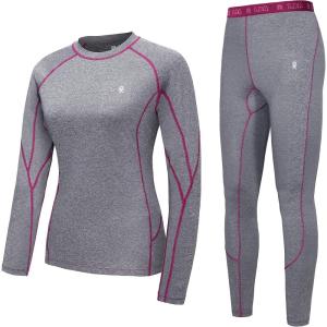 Little Donkey Andy Women’s Thermal Underwear Sets Lightweight Warm Base Layers Quick Dry Wicking Top and Bottom for Winter(2. Gray)