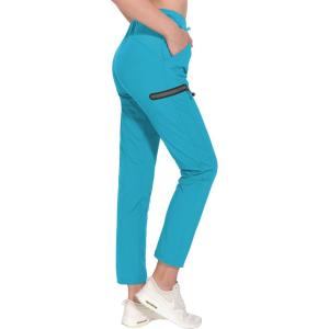 Little Donkey Andy Women’s Ultra-Stretch Quick Dry Lightweight Ankle Pants Drawstring Active Travel Hiking(A13. Blue Atoll)