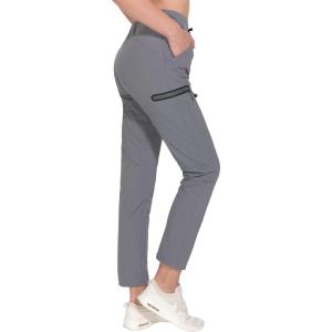 Little Donkey Andy Women’s Ultra-Stretch Quick Dry Lightweight Ankle Pants Drawstring Active Travel Hiking(A2. Gray)