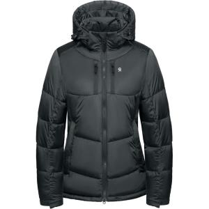 Little Donkey Andy Women’s Warm Puffer Jacket Windproof Lightweiht Hooded Winter Coat Hiking Travel(Steel Grey)