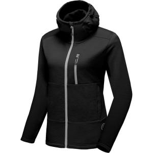 Little Donkey Andy Women’s Winter Lightweight Warm Fleece Running Jacket Breathable Thumbholes Thermal Hiking Jacket(Upgraded Black)