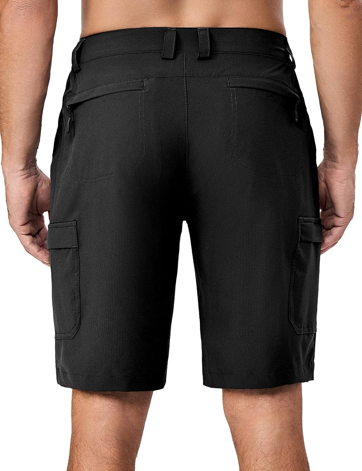 imageLittle Donkey Andy Mens 10 Inch Quick Dry Cargo Shorts Stretch Lightweight Outdoor Hiking Shorts UPF 50Black