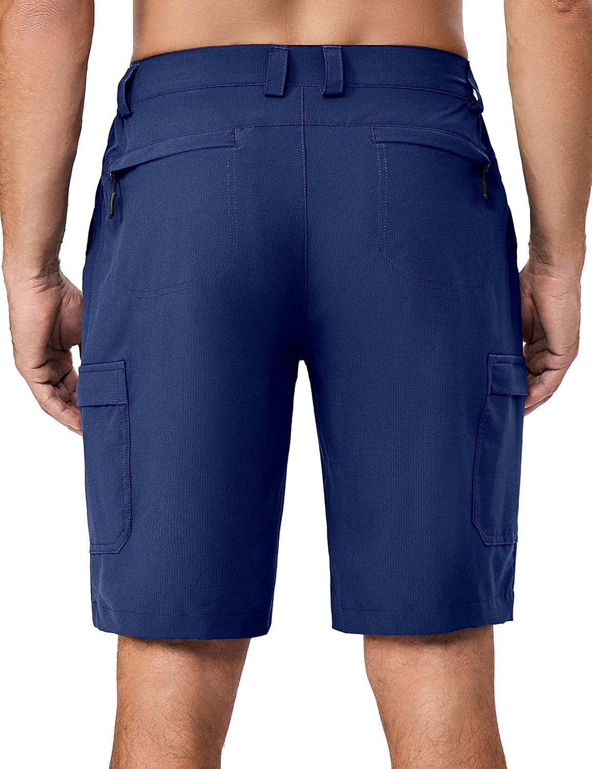 imageLittle Donkey Andy Mens 10 Inch Quick Dry Cargo Shorts Stretch Lightweight Outdoor Hiking Shorts UPF 50Deep Blue