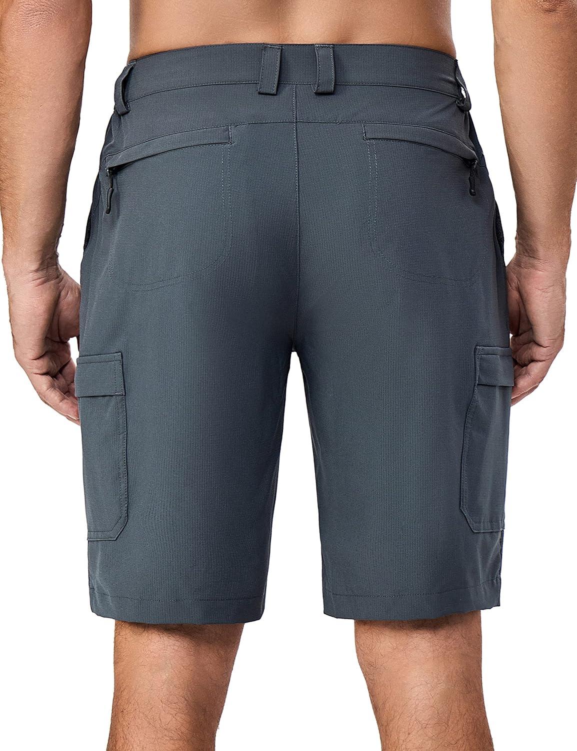imageLittle Donkey Andy Mens 10 Inch Quick Dry Cargo Shorts Stretch Lightweight Outdoor Hiking Shorts UPF 50Grey