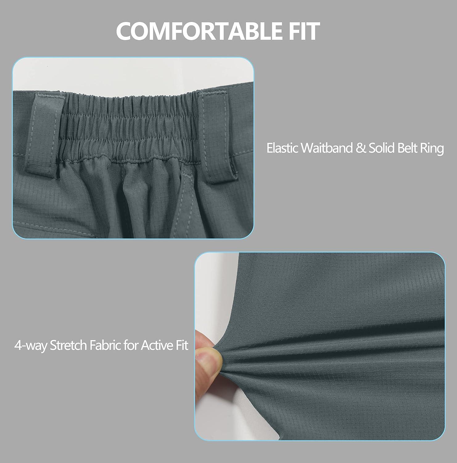 imageLittle Donkey Andy Mens 10 Inch Quick Dry Cargo Shorts Stretch Lightweight Outdoor Hiking Shorts UPF 50Grey