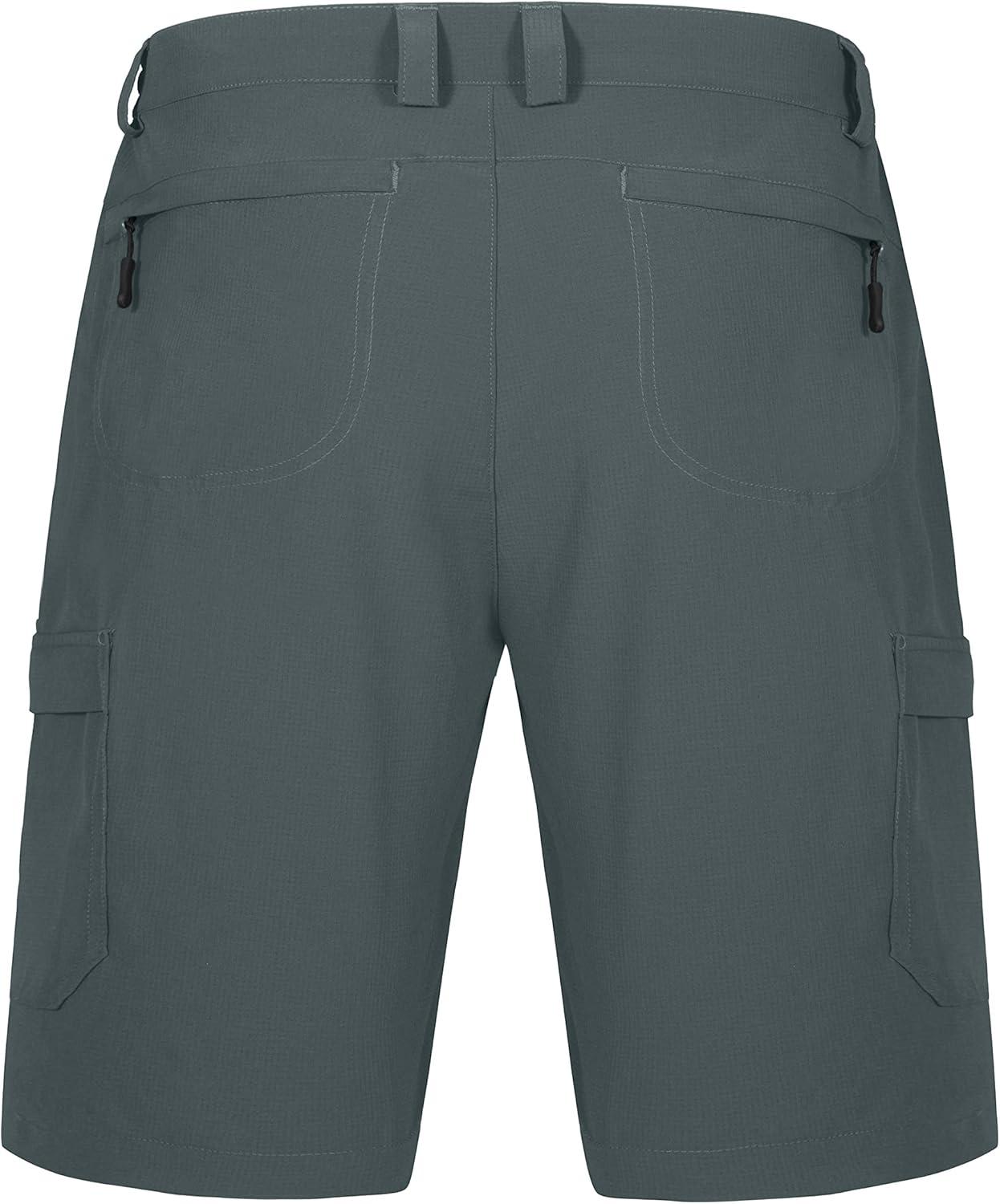 imageLittle Donkey Andy Mens 10 Inch Quick Dry Cargo Shorts Stretch Lightweight Outdoor Hiking Shorts UPF 50Grey