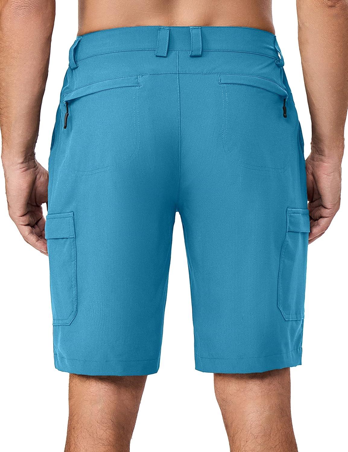 imageLittle Donkey Andy Mens 10 Inch Quick Dry Cargo Shorts Stretch Lightweight Outdoor Hiking Shorts UPF 50Horizon Blue