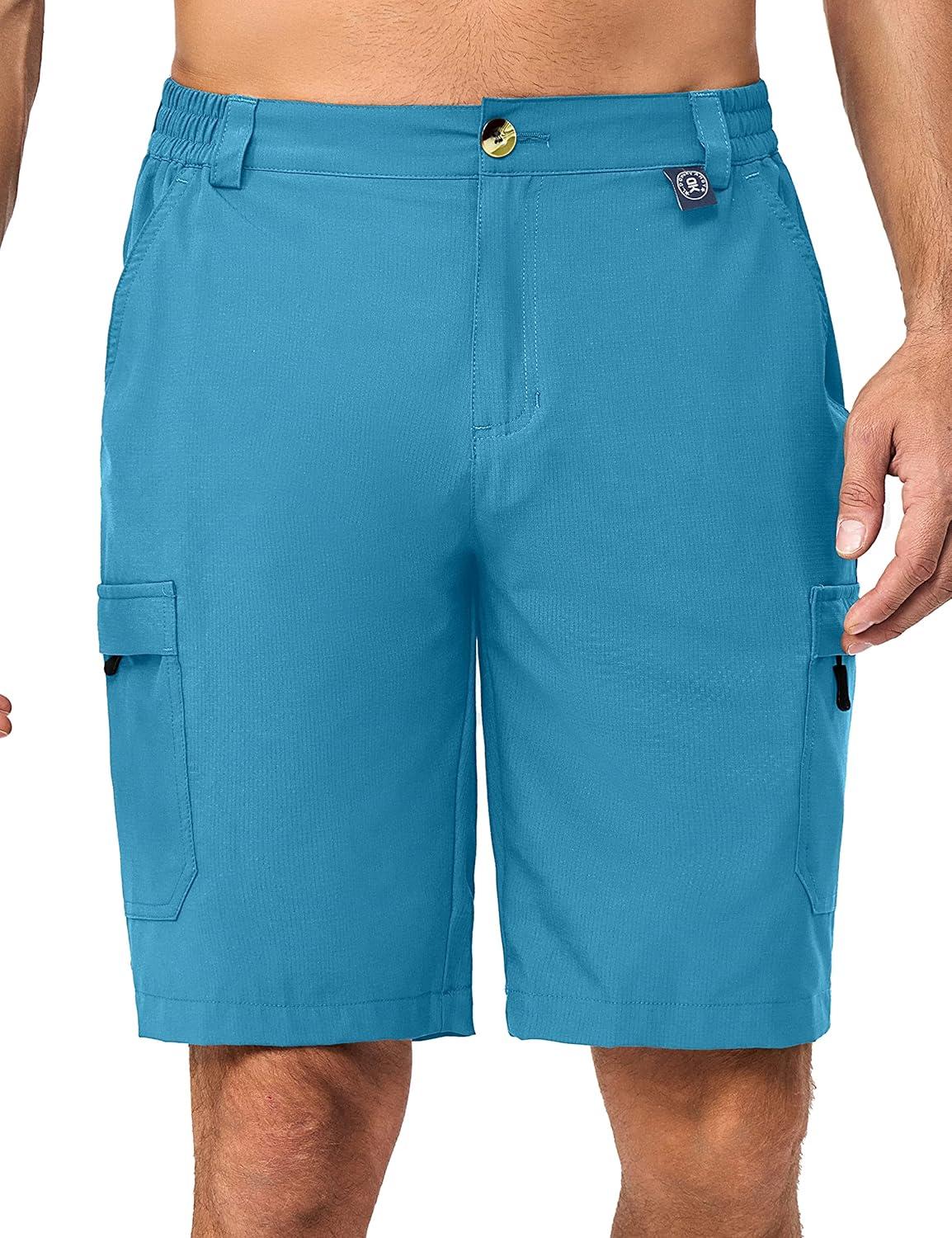 imageLittle Donkey Andy Mens 10 Inch Quick Dry Cargo Shorts Stretch Lightweight Outdoor Hiking Shorts UPF 50Horizon Blue