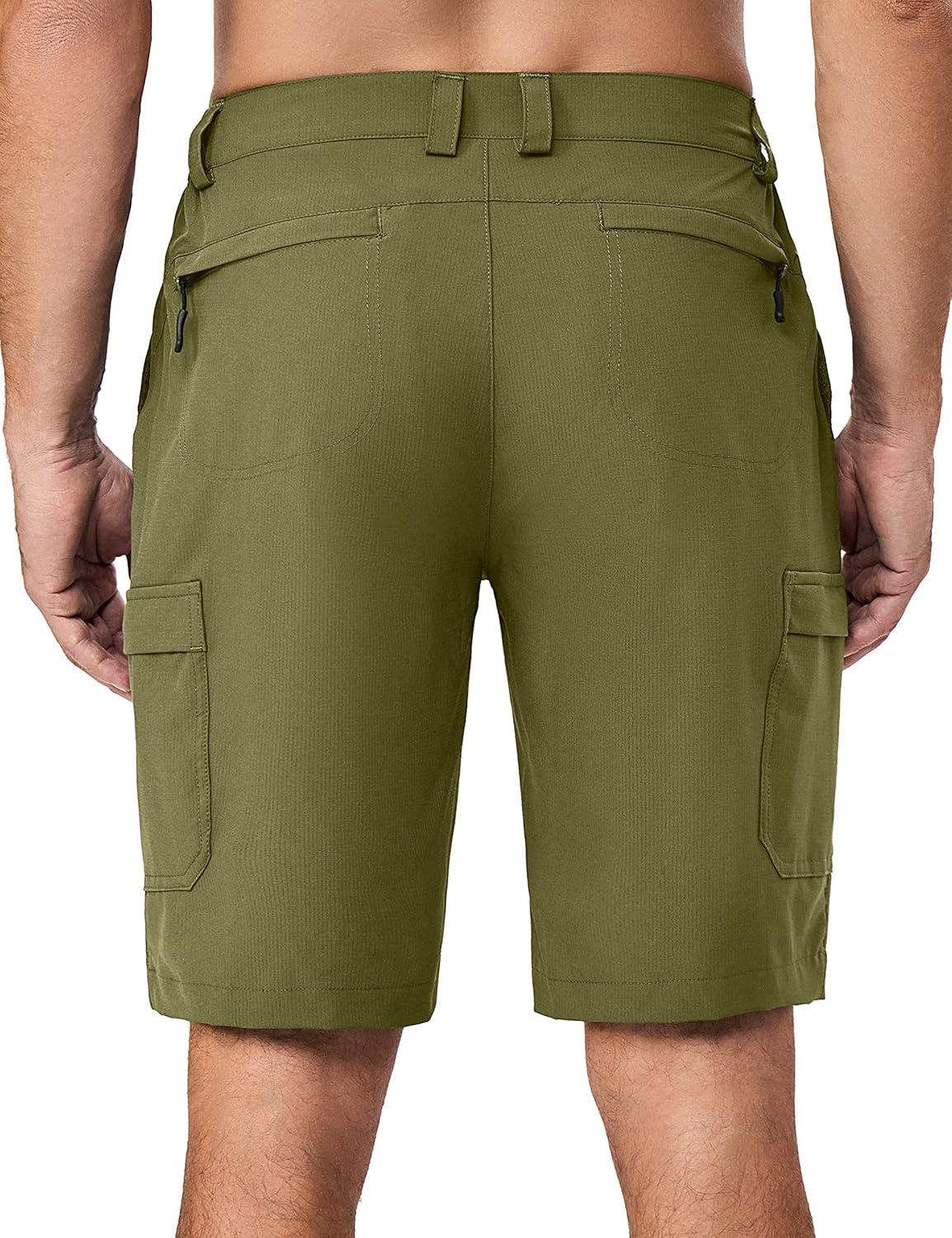 imageLittle Donkey Andy Mens 10 Inch Quick Dry Cargo Shorts Stretch Lightweight Outdoor Hiking Shorts UPF 50Olive