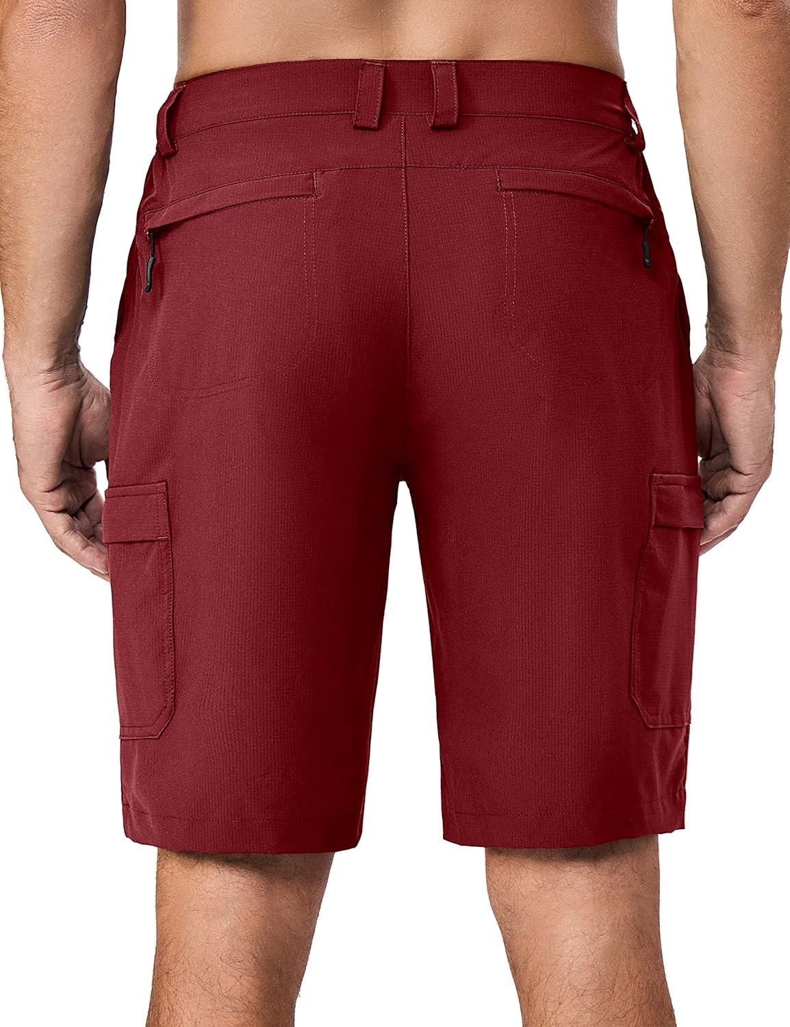 imageLittle Donkey Andy Mens 10 Inch Quick Dry Cargo Shorts Stretch Lightweight Outdoor Hiking Shorts UPF 50Red