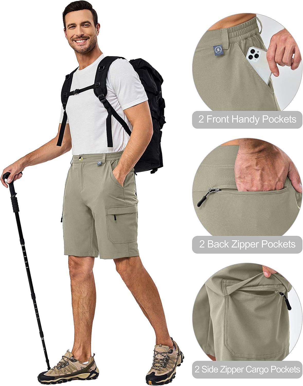 imageLittle Donkey Andy Mens 10 Inch Quick Dry Cargo Shorts Stretch Lightweight Outdoor Hiking Shorts UPF 50Sage