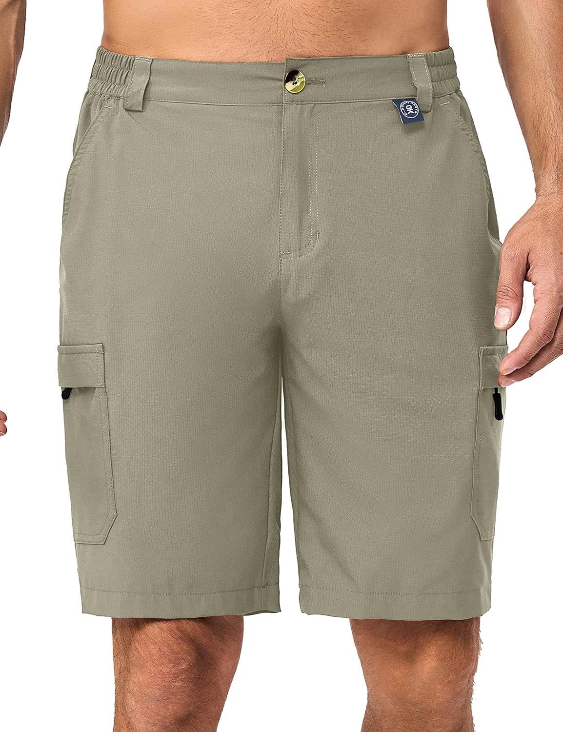 imageLittle Donkey Andy Mens 10 Inch Quick Dry Cargo Shorts Stretch Lightweight Outdoor Hiking Shorts UPF 50Sage