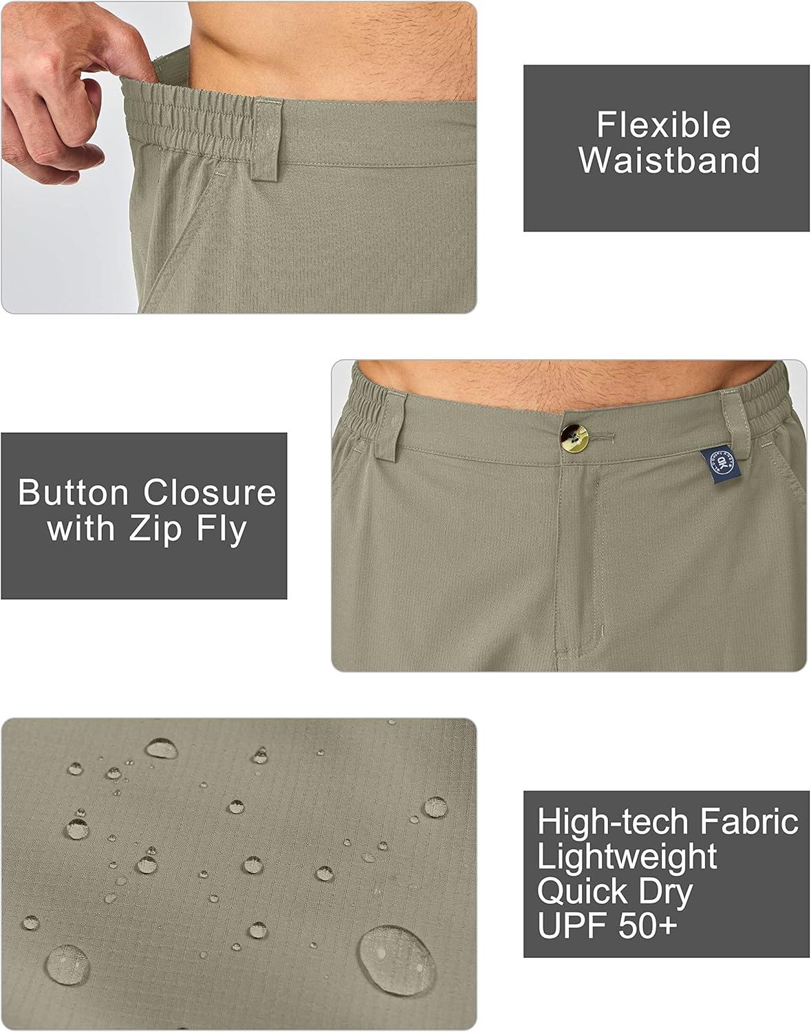 imageLittle Donkey Andy Mens 10 Inch Quick Dry Cargo Shorts Stretch Lightweight Outdoor Hiking Shorts UPF 50Sage