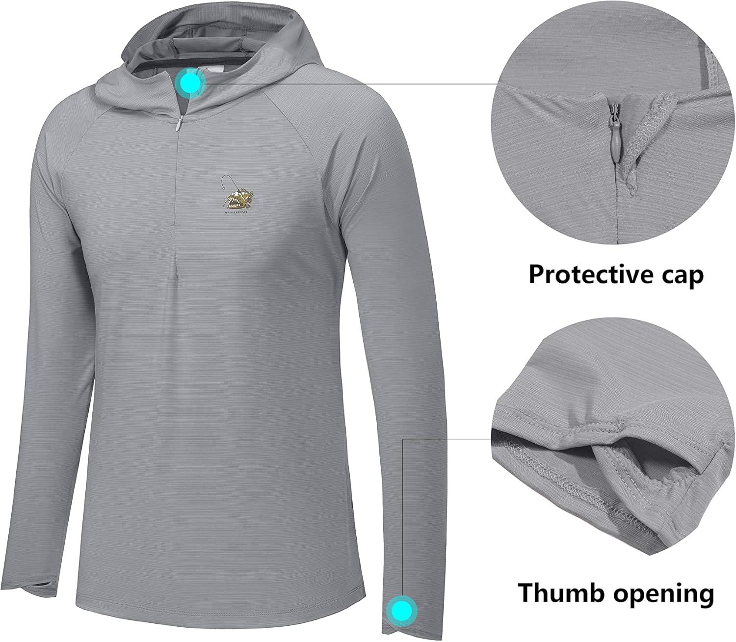 imageLittle Donkey Andy Mens 14 Zip UPF 50 Sun Protection Breathable Hooded Shirt Long Sleeve Lightweight Pullover