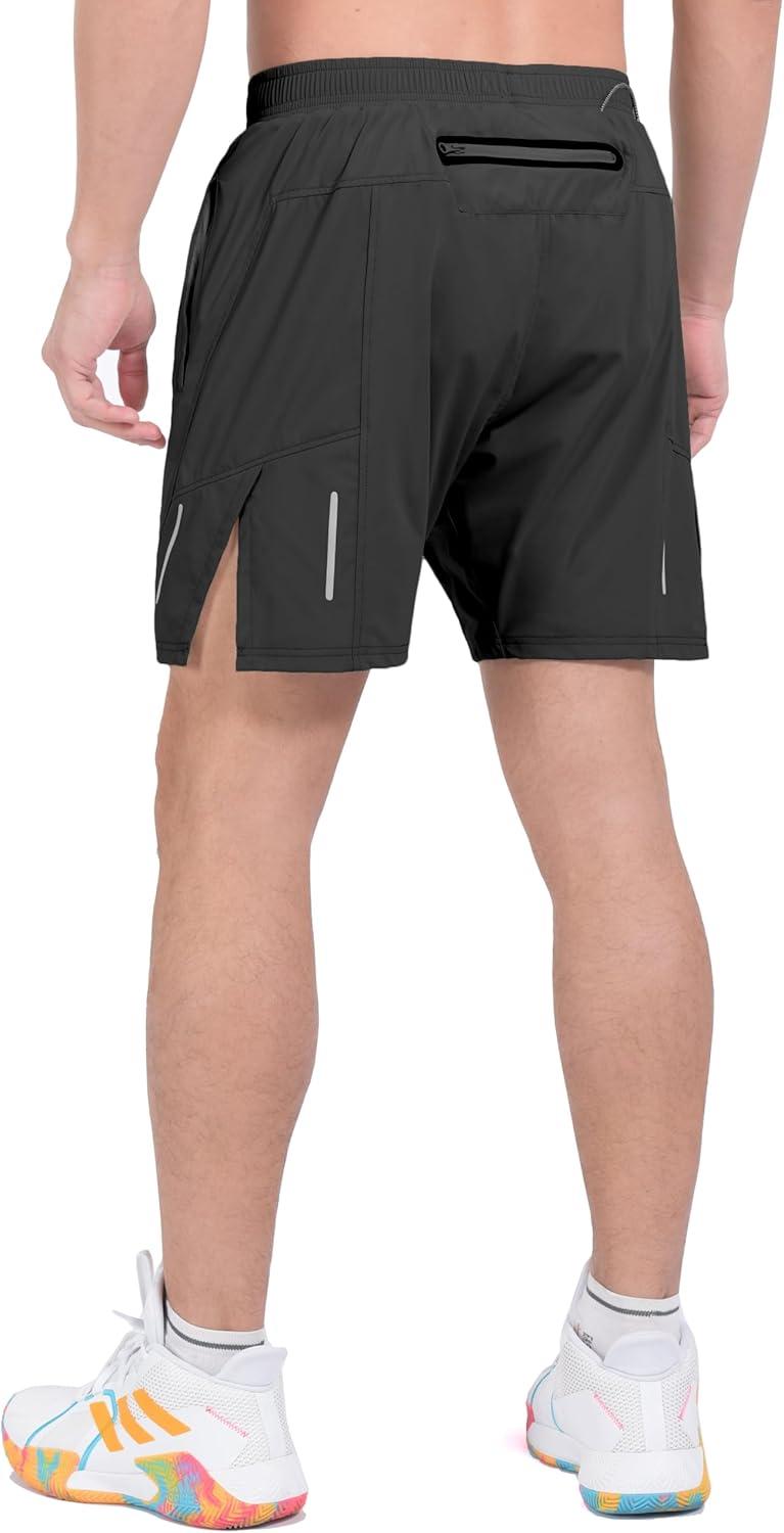 imageLittle Donkey Andy Mens Athletic Running Shorts Lightweight QuickDry Breathable Gym Shorts with Mesh Liner1black