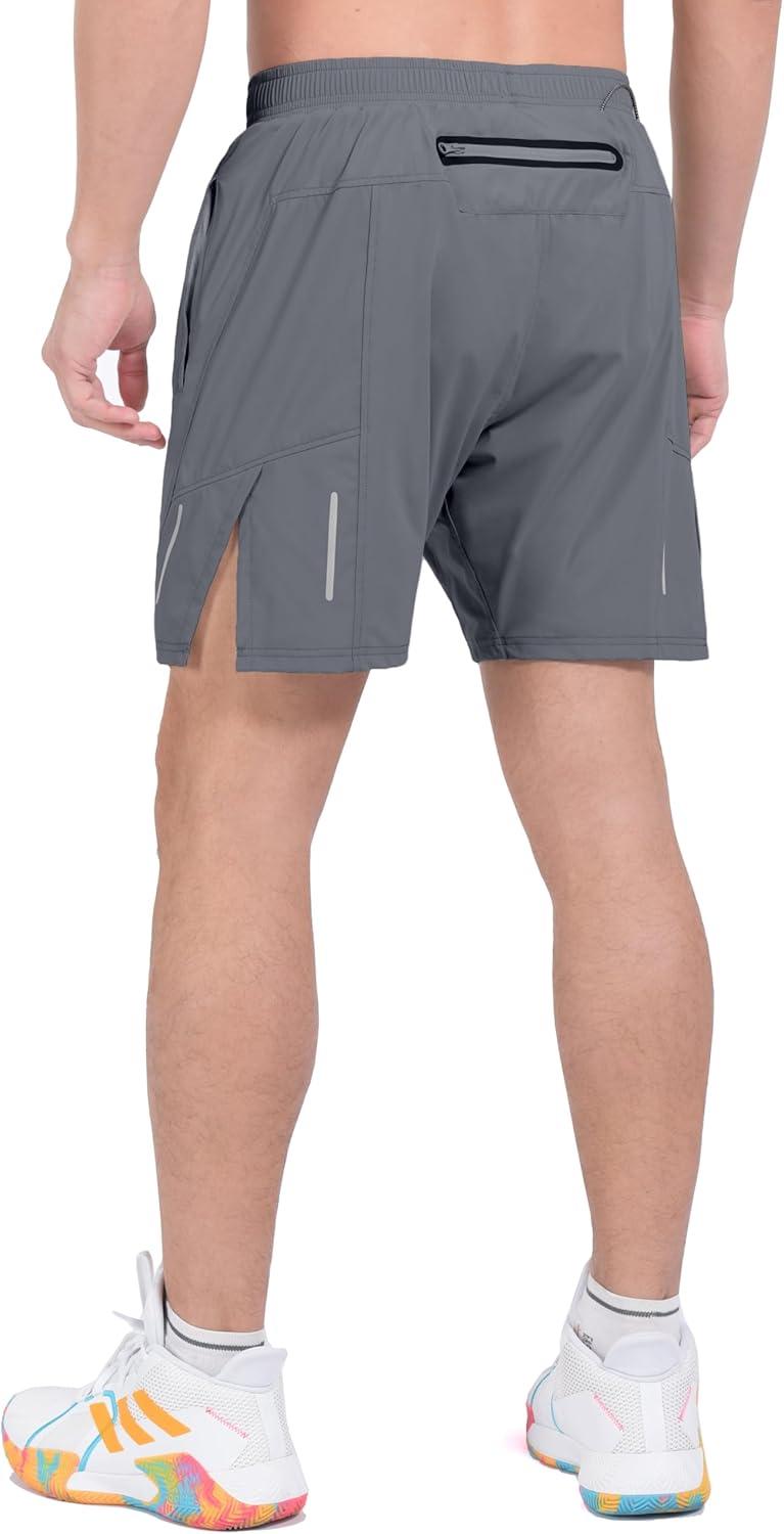imageLittle Donkey Andy Mens Athletic Running Shorts Lightweight QuickDry Breathable Gym Shorts with Mesh Liner2gray