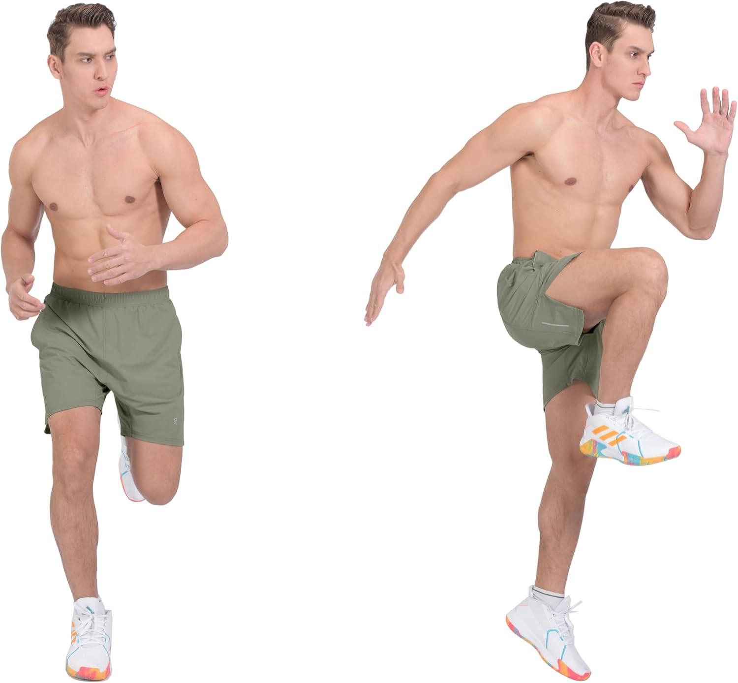 imageLittle Donkey Andy Mens Athletic Running Shorts Lightweight QuickDry Breathable Gym Shorts with Mesh Liner4sage