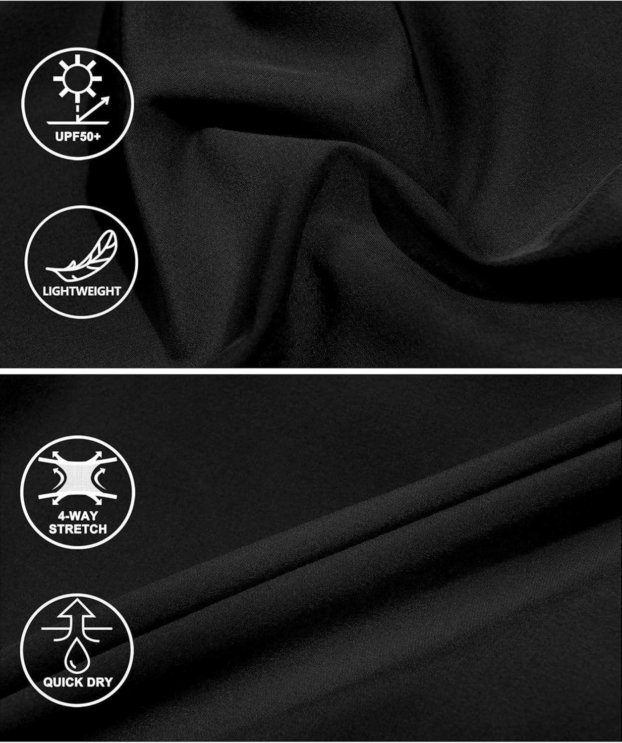 imageLittle Donkey Andy Mens Cargo Joggers Lightweight Quick Dry Hiking Pants Athletic Running Workout Lounge Casual OutdoorBlack