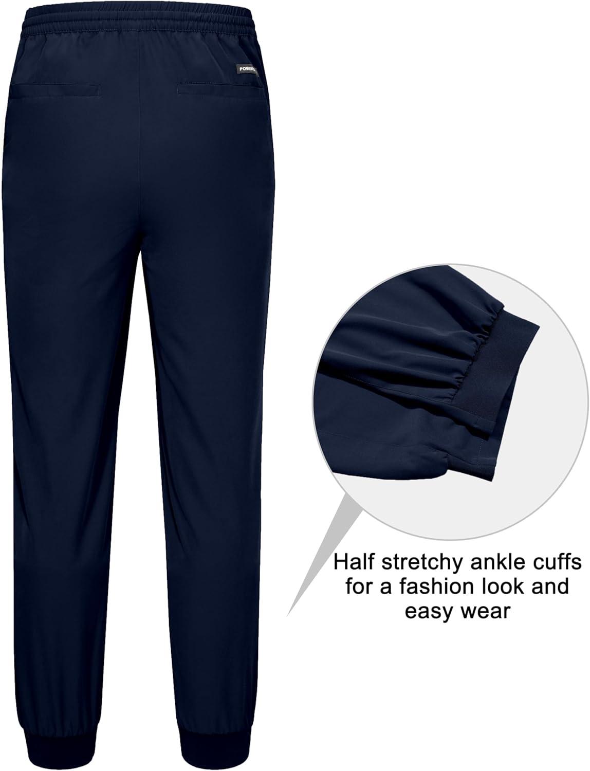 imageLittle Donkey Andy Mens Cargo Joggers Lightweight Quick Dry Hiking Pants Athletic Running Workout Lounge Casual OutdoorDark Blue