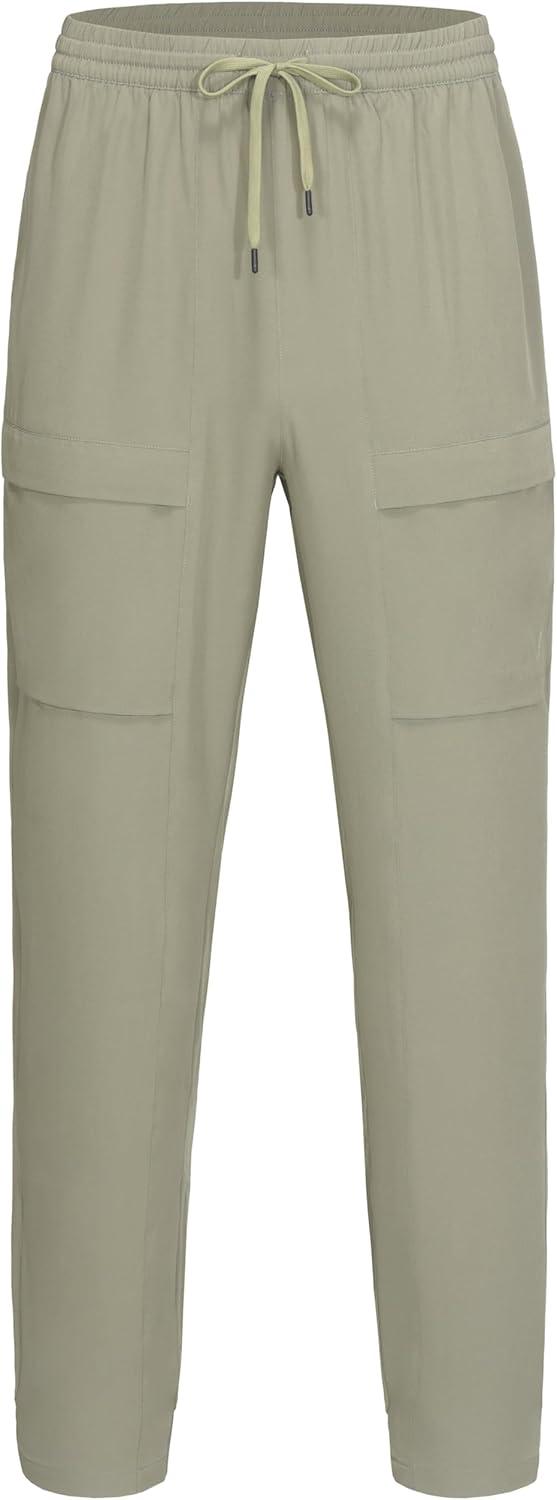 imageLittle Donkey Andy Mens Cargo Joggers Lightweight Quick Dry Hiking Pants Athletic Running Workout Lounge Casual OutdoorSage
