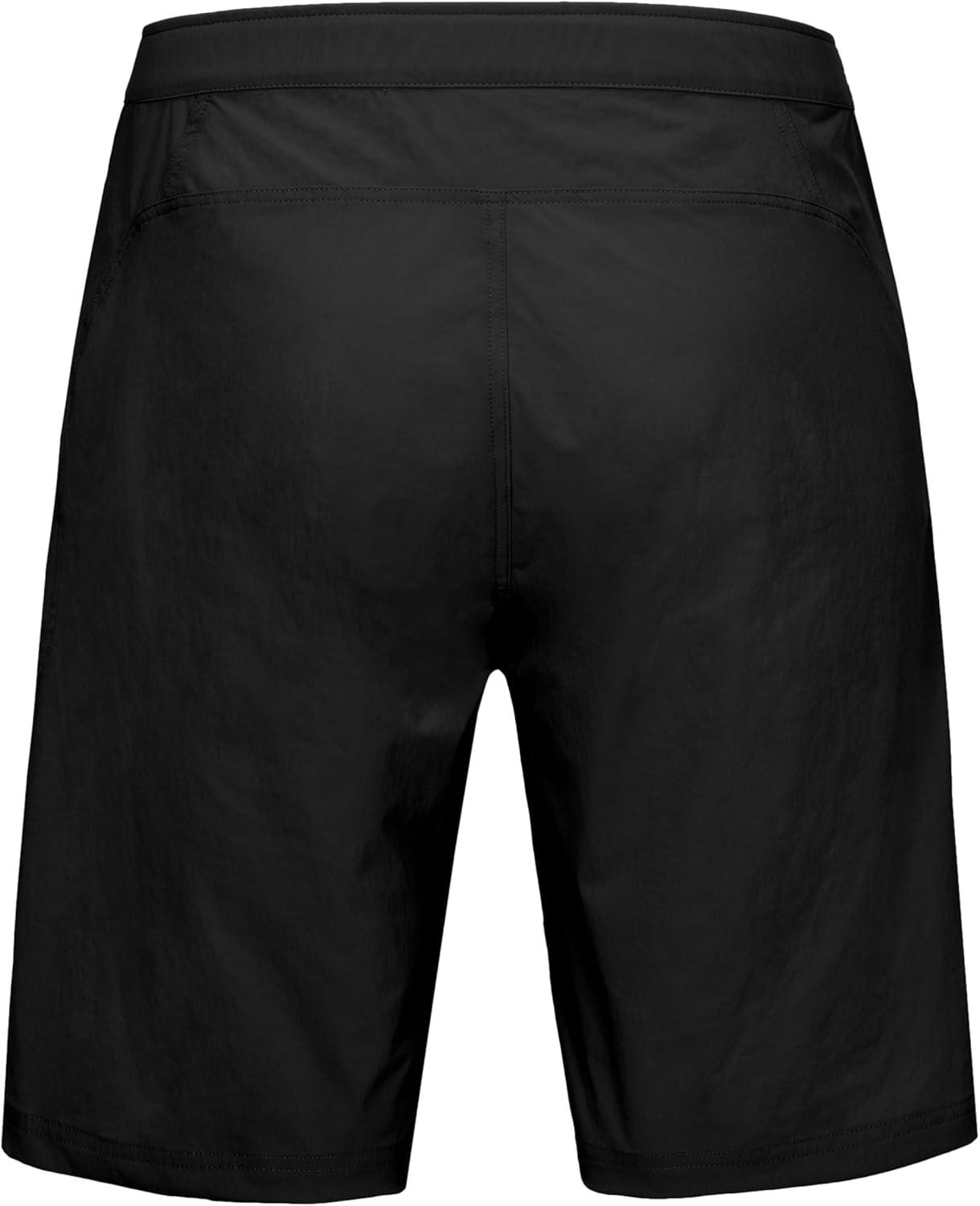 imageLittle Donkey Andy Mens Hiking Cargo Shorts with Belt Lightweight Quick Dry Bermuda ShortsBlack