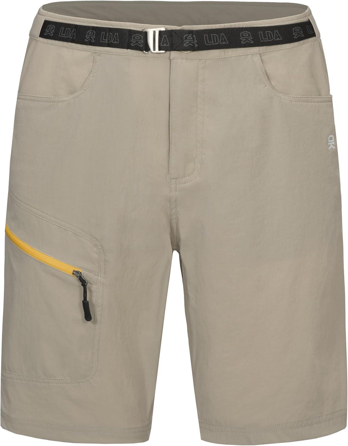 imageLittle Donkey Andy Mens Hiking Cargo Shorts with Belt Lightweight Quick Dry Bermuda ShortsLight Khaki