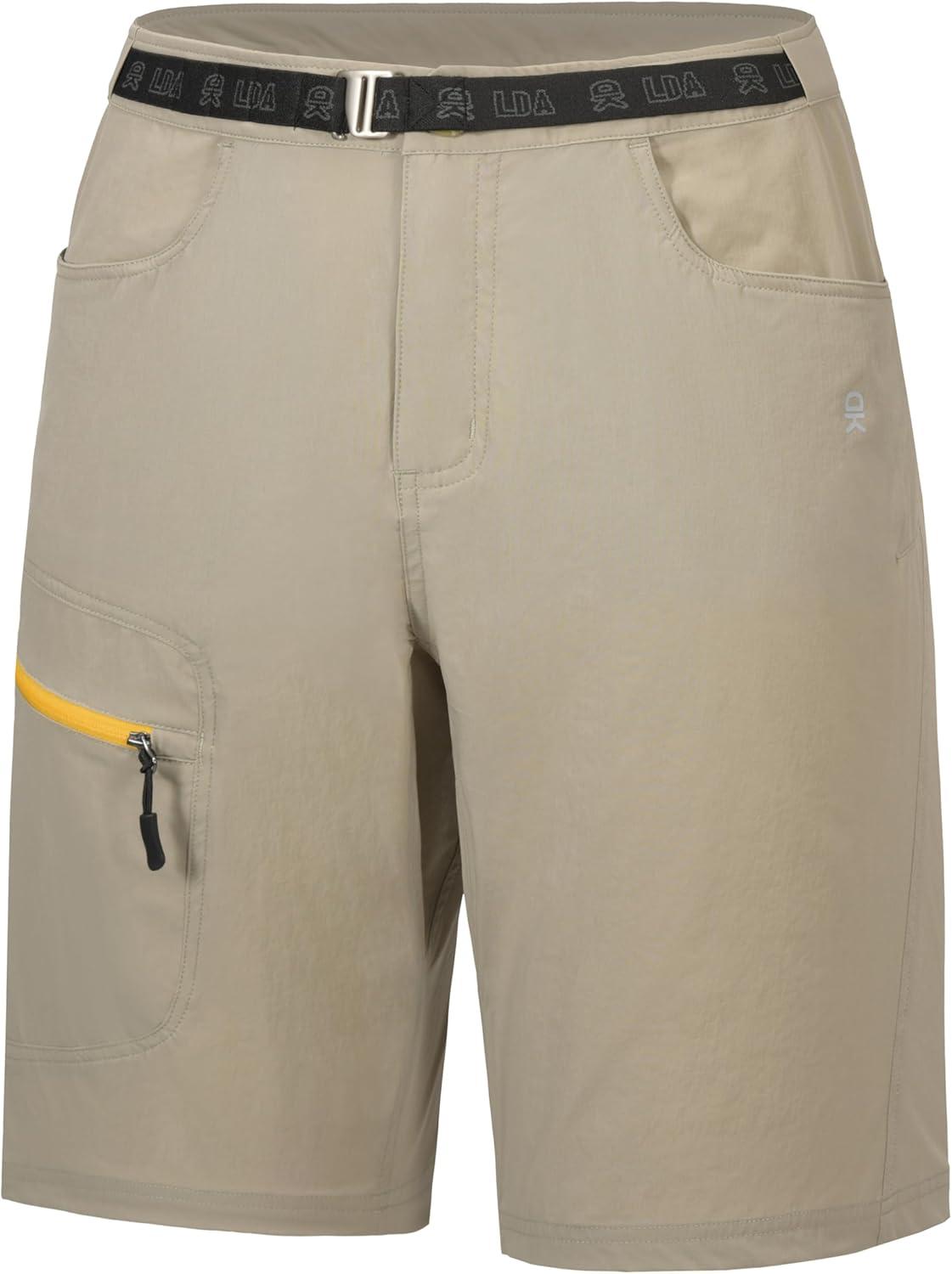 imageLittle Donkey Andy Mens Hiking Cargo Shorts with Belt Lightweight Quick Dry Bermuda ShortsLight Khaki