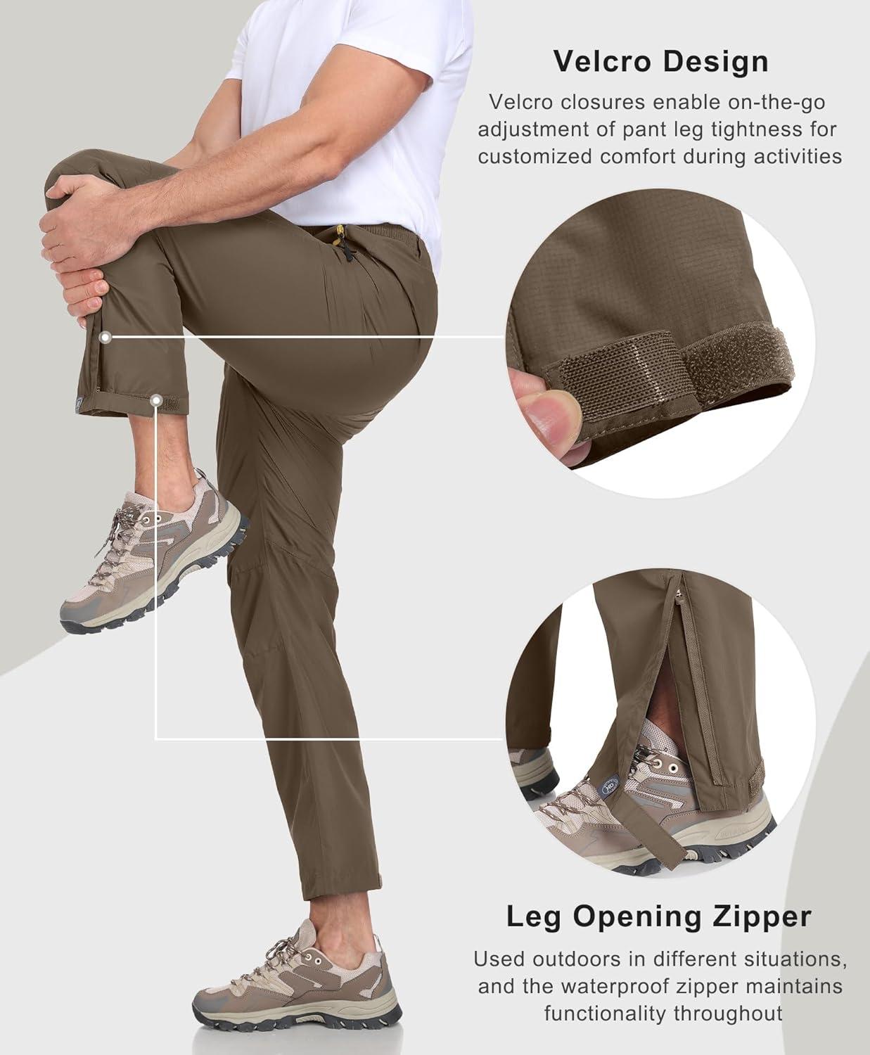 imageLittle Donkey Andy Mens Hiking Pants Lightweight Windproof Outdoor Rain Waterproof Fishing Golf Pants for MenCoffee Liqueur