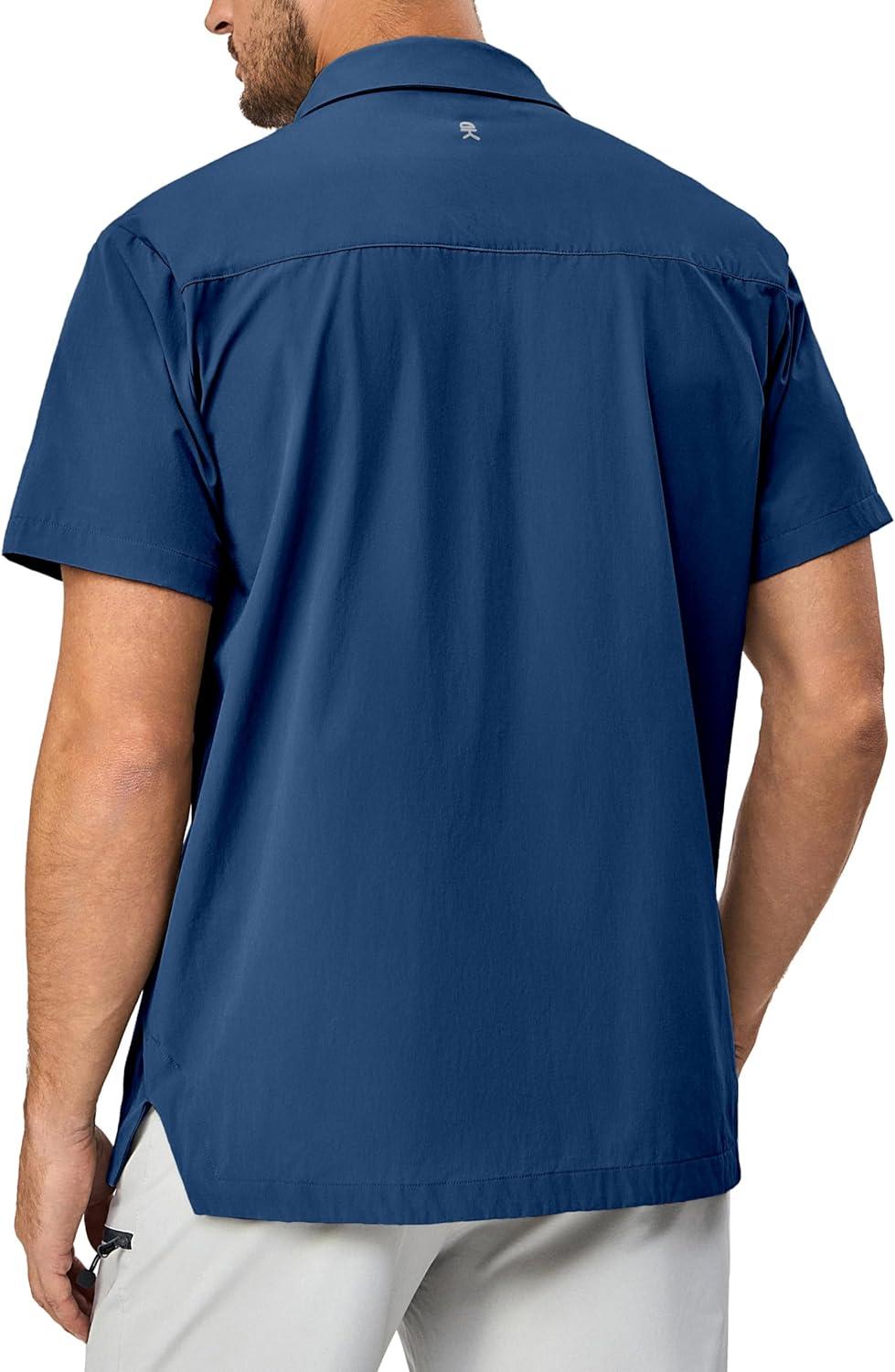 imageLittle Donkey Andy Mens Lightweight Quick Dry Shirts for Hiking Travel Breathable UPF50 Relaxed FitBlue