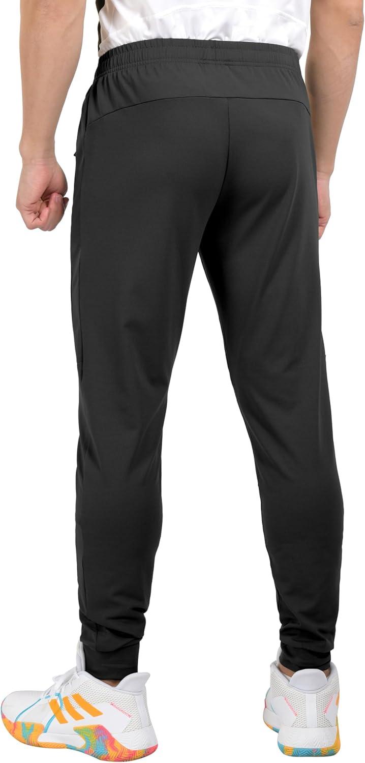 imageLittle Donkey Andy Mens Lightweight Tapered Joggers QuickDry Stretch Athletic Track Pants for Running Gym and Training1black