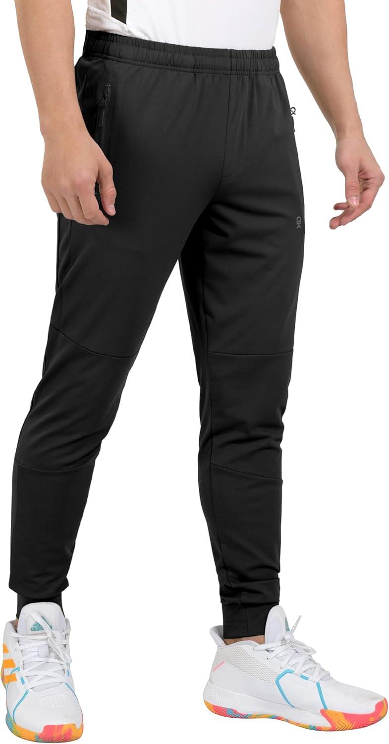 imageLittle Donkey Andy Mens Lightweight Tapered Joggers QuickDry Stretch Athletic Track Pants for Running Gym and Training1black