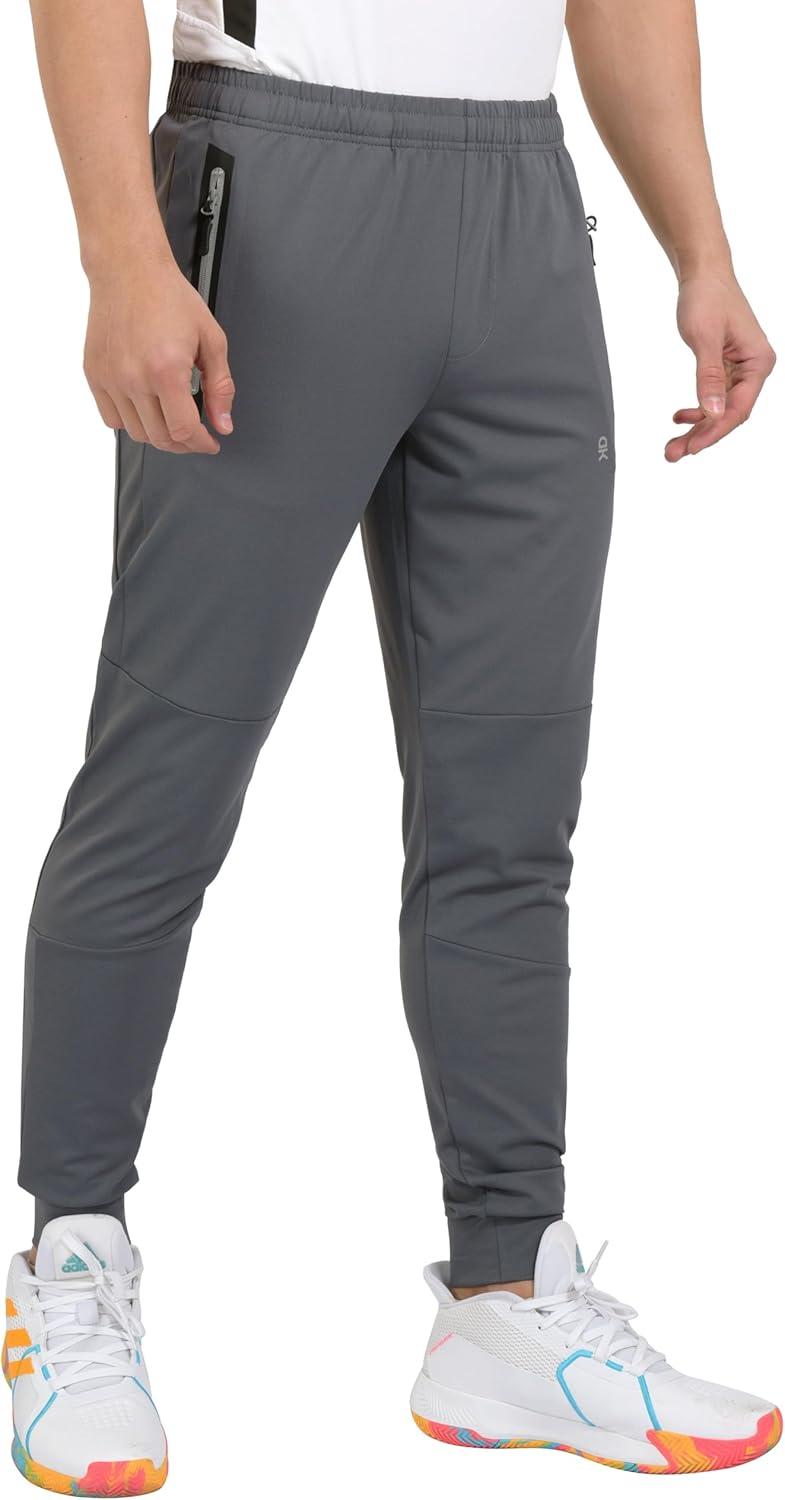 imageLittle Donkey Andy Mens Lightweight Tapered Joggers QuickDry Stretch Athletic Track Pants for Running Gym and Training2grey