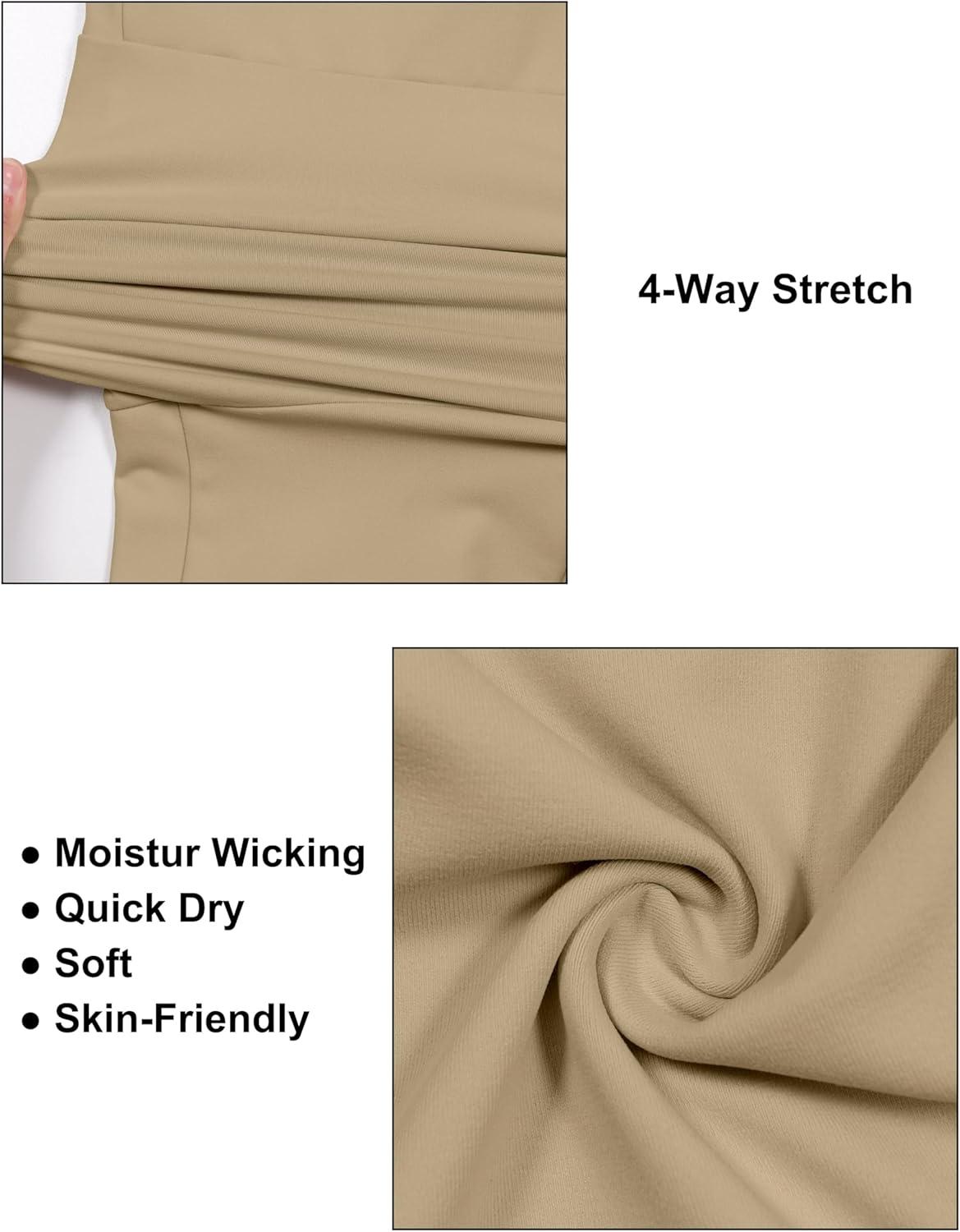 imageLittle Donkey Andy Mens Lightweight Tapered Joggers QuickDry Stretch Athletic Track Pants for Running Gym and Training5khaki