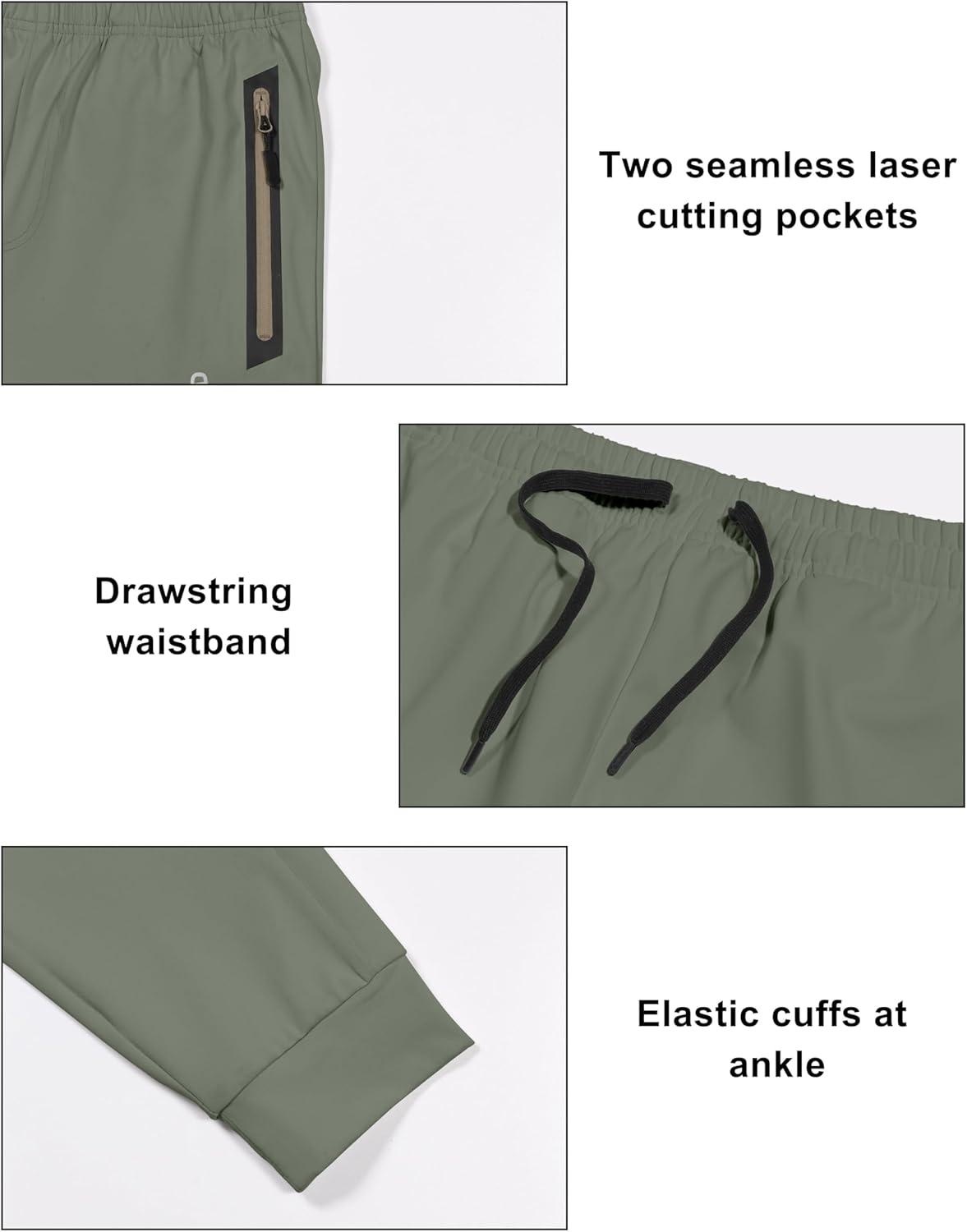 imageLittle Donkey Andy Mens Lightweight Tapered Joggers QuickDry Stretch Athletic Track Pants for Running Gym and Training6sage