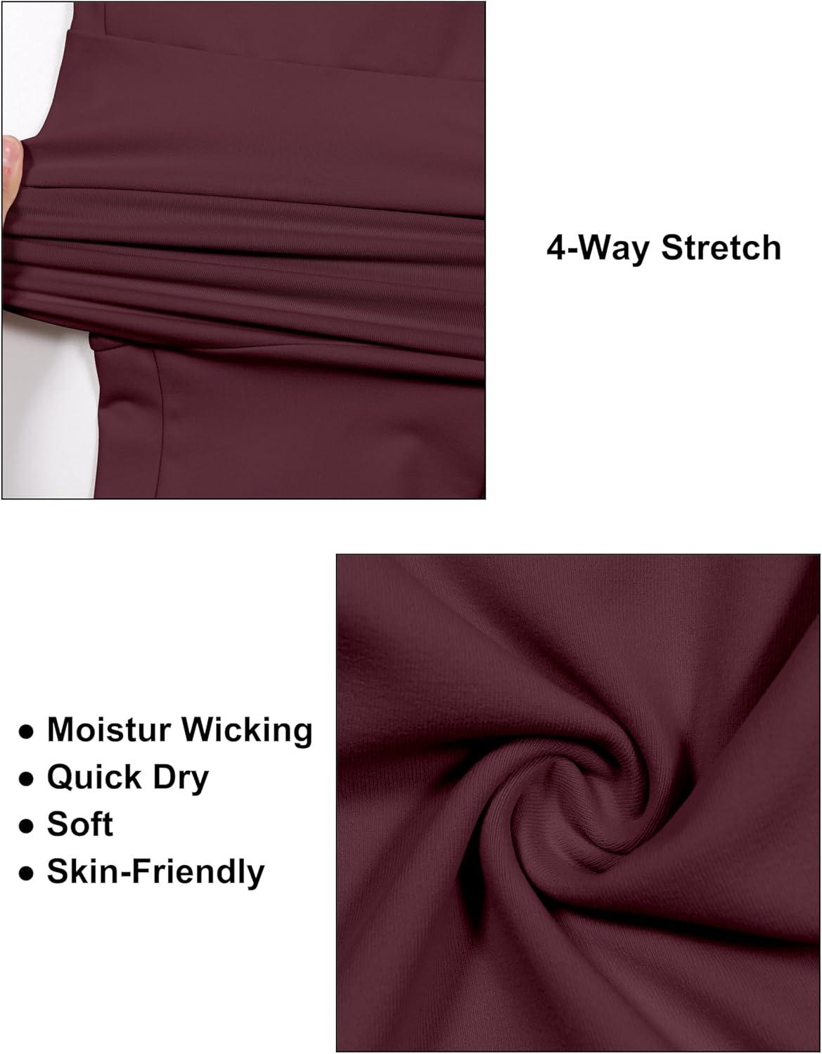 imageLittle Donkey Andy Mens Lightweight Tapered Joggers QuickDry Stretch Athletic Track Pants for Running Gym and Training7dark Red