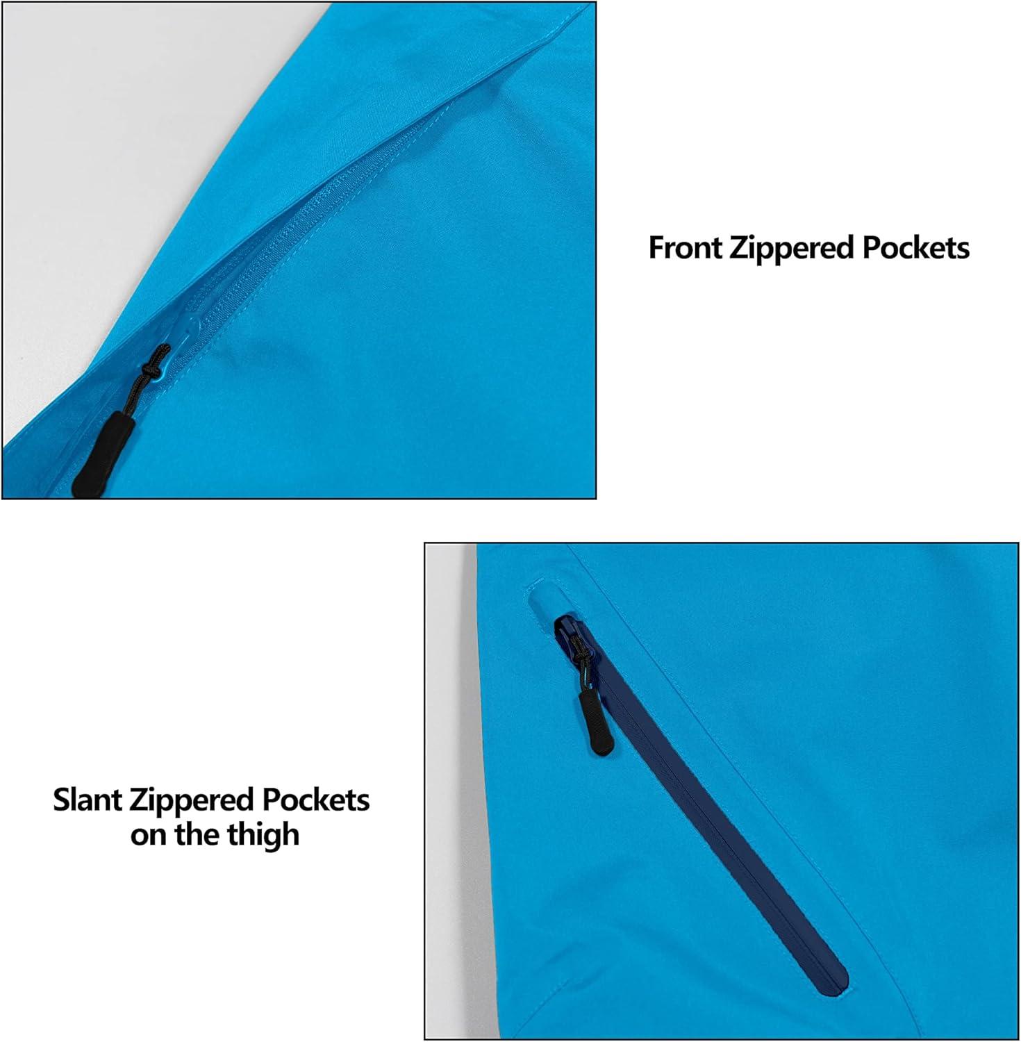 imageLittle Donkey Andy Mens Lightweight Waterproof Rain Pants Breathable Hiking Pant for Outdoor FishingB5 Bright Blue