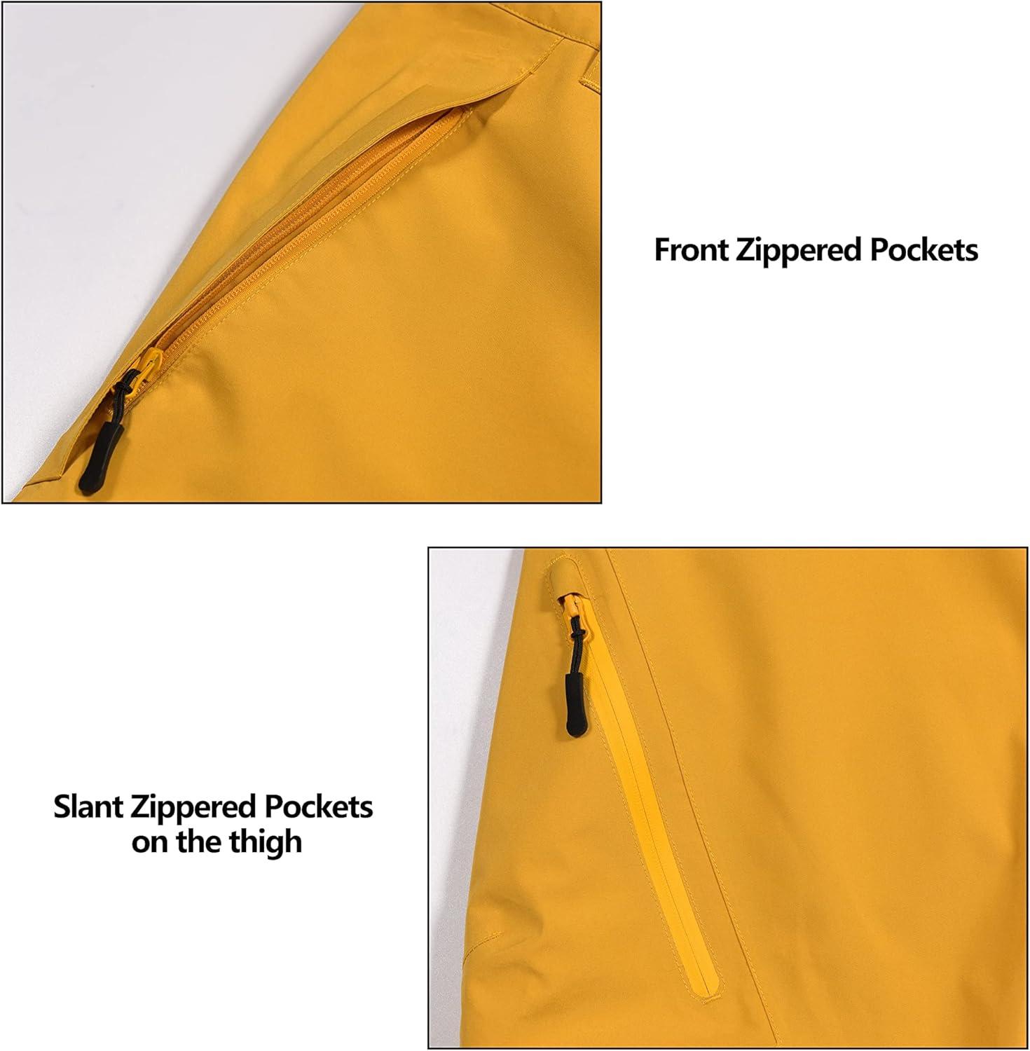 imageLittle Donkey Andy Mens Lightweight Waterproof Rain Pants Breathable Hiking Pant for Outdoor FishingB7 Ceylon Yellow