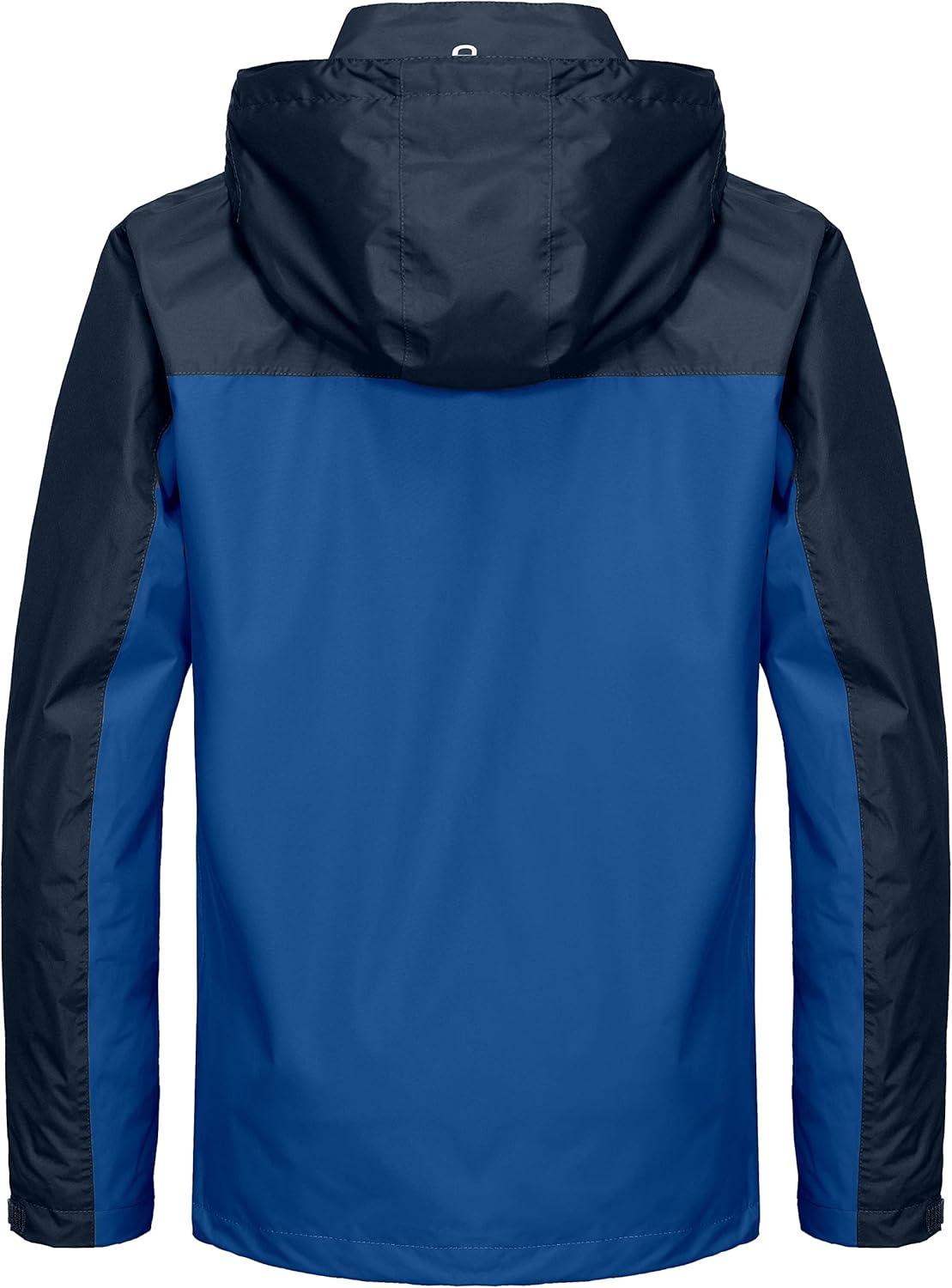 imageLittle Donkey Andy Mens Long Waterproof Rain Jacket with Hood Lightweight Rain Shell for HikingB5blueDeep Blue