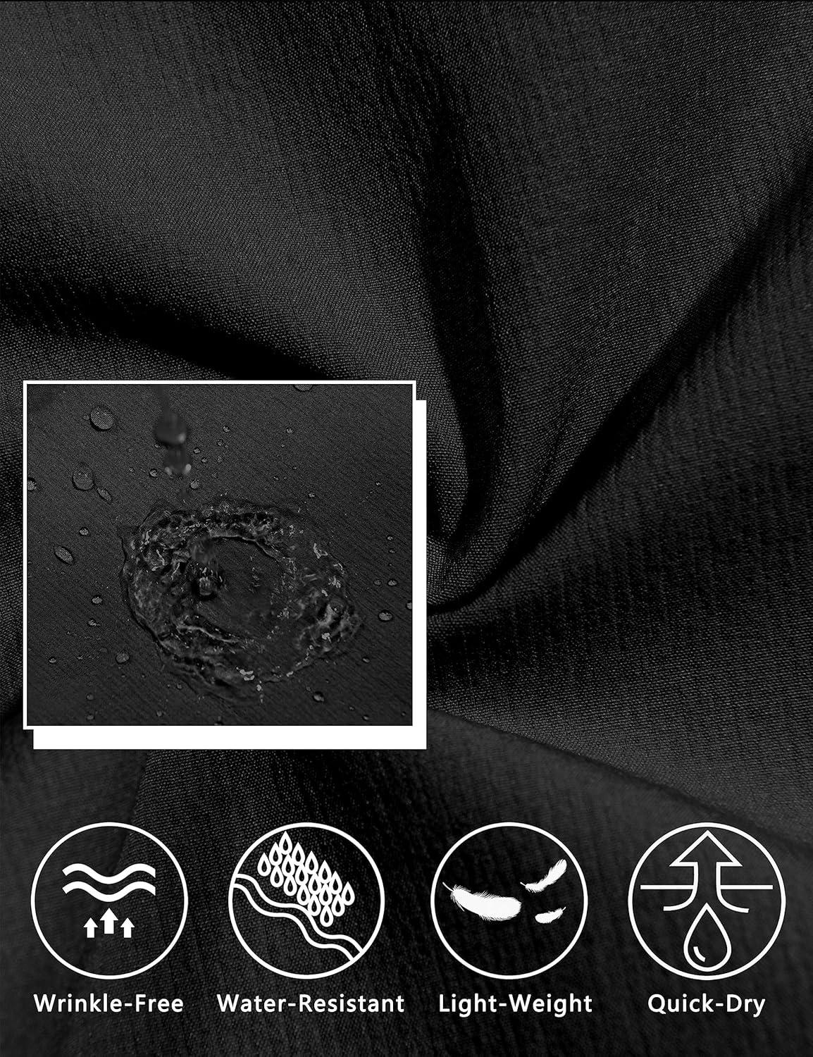 imageLittle Donkey Andy Mens Quick Dry Shorts Lightweight Bermuda with Pockets for Golf Hiking Camping TravelA Black