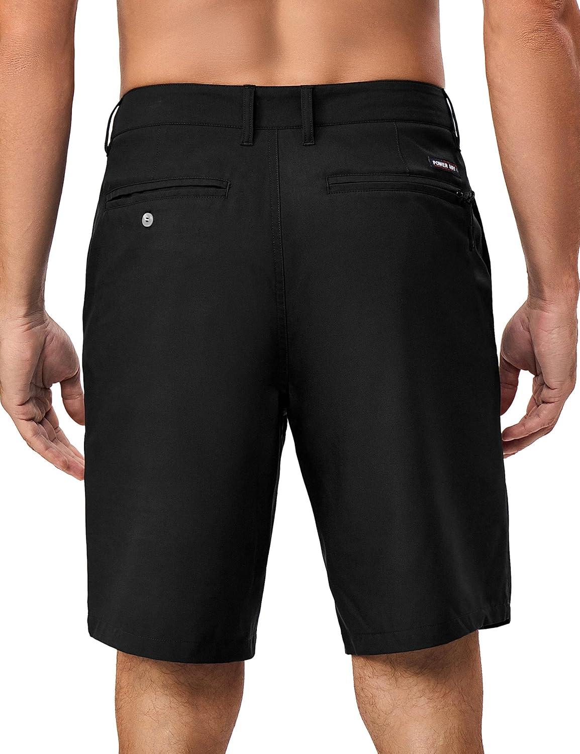 imageLittle Donkey Andy Mens Quick Dry Shorts Lightweight Bermuda with Pockets for Golf Hiking Camping TravelA Black