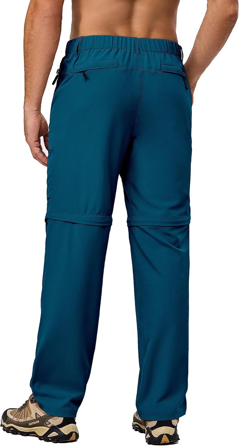 imageLittle Donkey Andy Mens Quick Dry Zip Off Convertible Pants Elastic Lightweight Hiking Travel GolfBlue