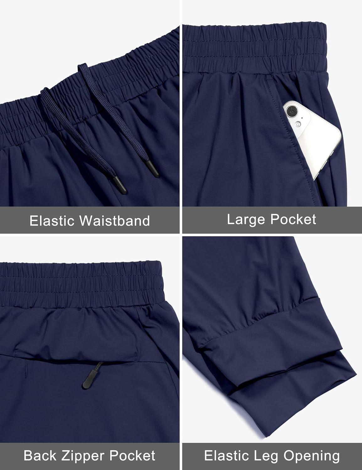 imageLittle Donkey Andy Mens QuickDrying Running Pants Stretch Cooling Performance Mens Joggers with PocketsDark Blue
