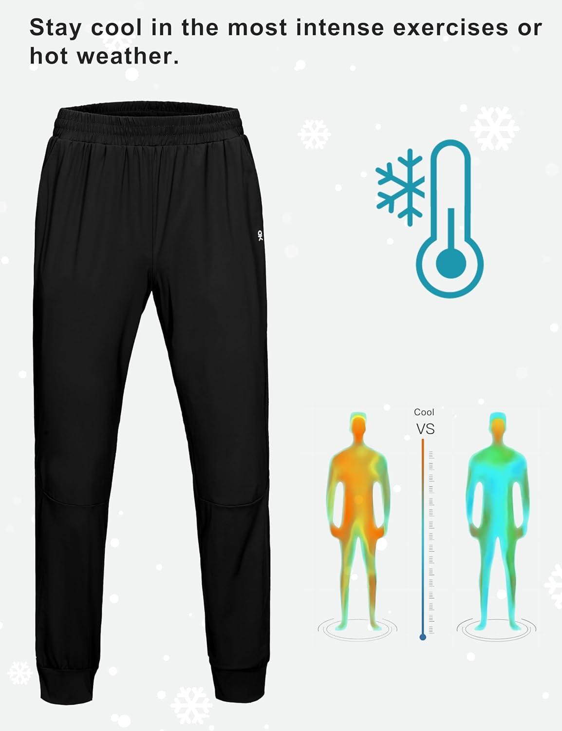imageLittle Donkey Andy Mens QuickDrying Running Pants Stretch Cooling Performance Mens Joggers with PocketsDark Grey