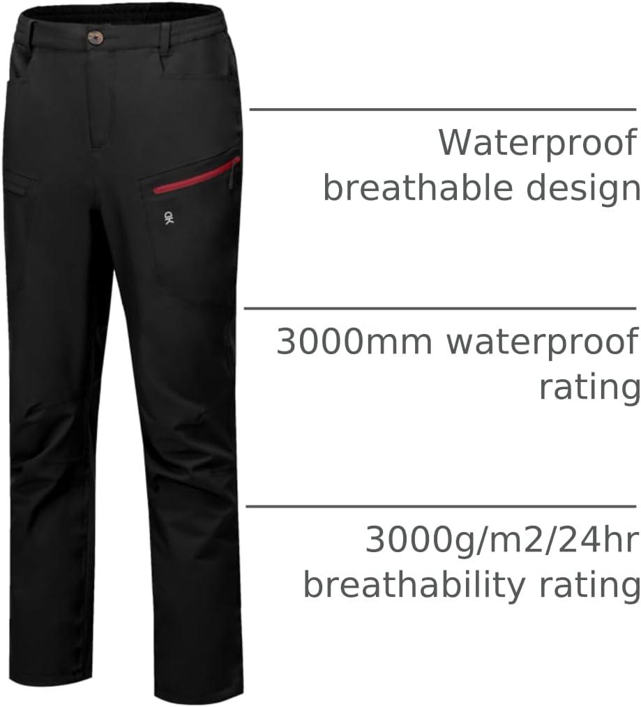 imageLittle Donkey Andy Mens Rain Pants Waterproof Lightweight Breathable Rainproof Pants for Hiking Golf FishingBlack