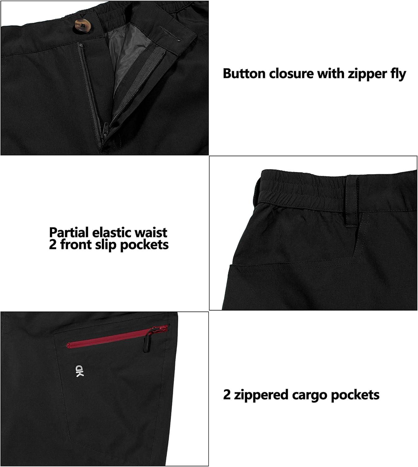 imageLittle Donkey Andy Mens Rain Pants Waterproof Lightweight Breathable Rainproof Pants for Hiking Golf FishingBlack