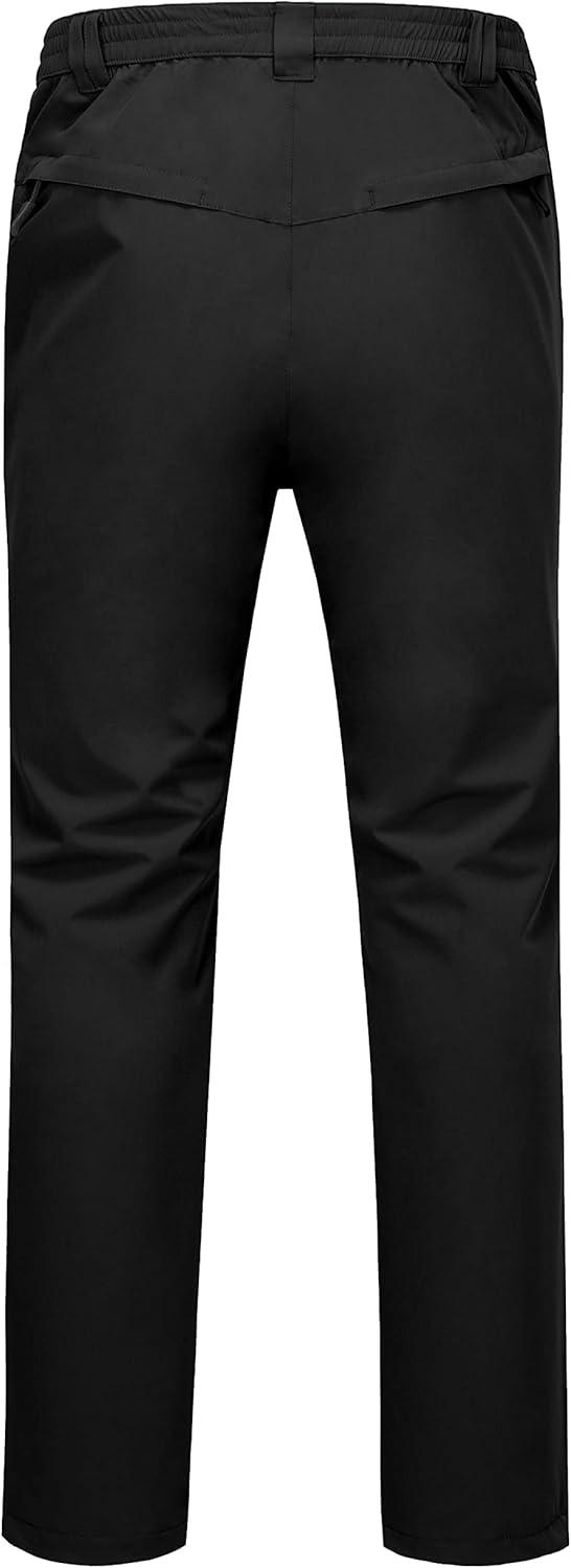 imageLittle Donkey Andy Mens Rain Pants Waterproof Lightweight Breathable Rainproof Pants for Hiking Golf FishingBlack