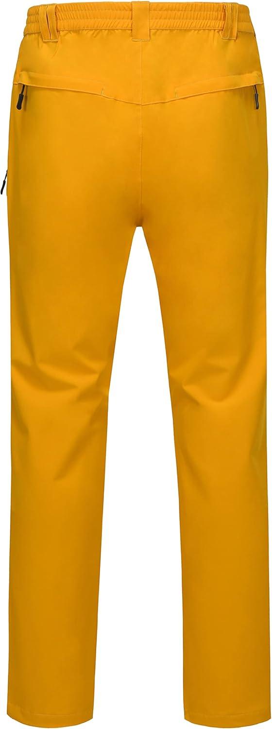 imageLittle Donkey Andy Mens Rain Pants Waterproof Lightweight Breathable Rainproof Pants for Hiking Golf FishingCyber Yellow