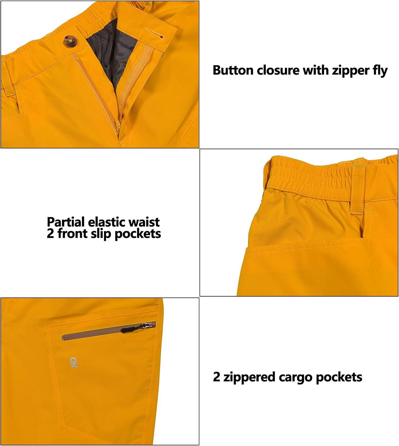 imageLittle Donkey Andy Mens Rain Pants Waterproof Lightweight Breathable Rainproof Pants for Hiking Golf FishingCyber Yellow