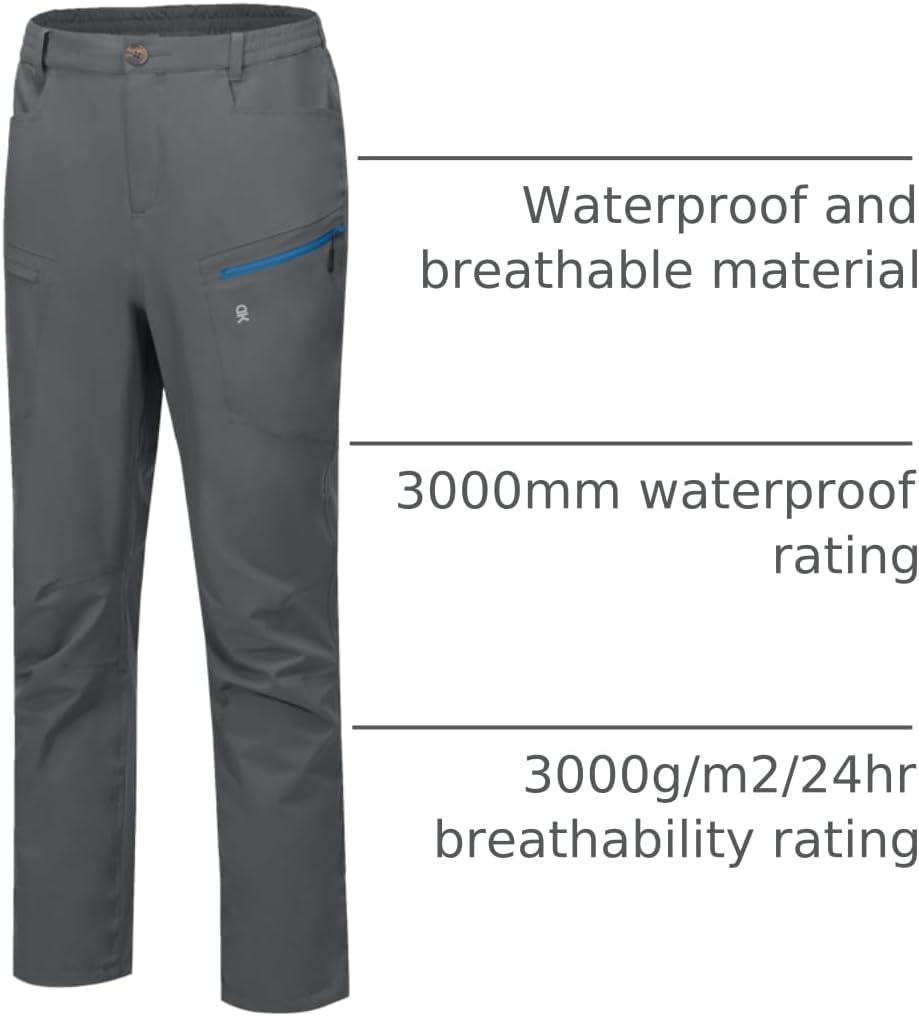 imageLittle Donkey Andy Mens Rain Pants Waterproof Lightweight Breathable Rainproof Pants for Hiking Golf FishingGrey